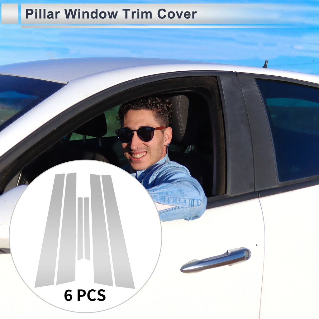 Set of 6 Door Pillar Window Trim for Mazda 6 (2003–2007) Silver Tone