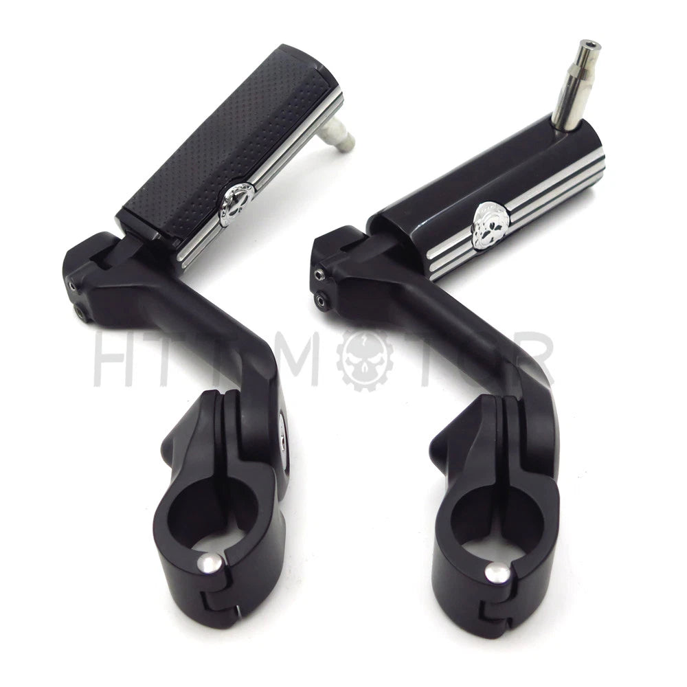 1.25" Adjustable Highway Long Mount Skull Footpeg for Harley Touring (2014–2023)