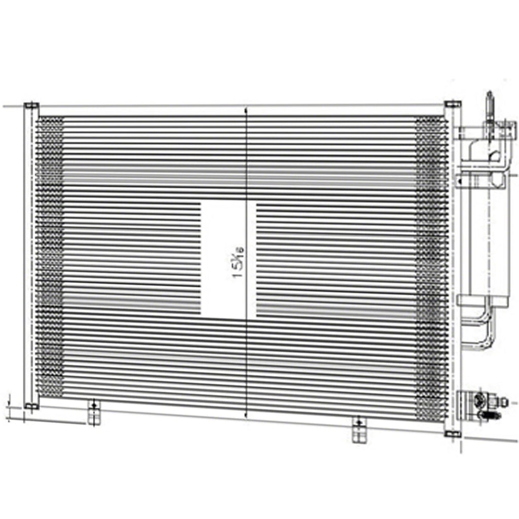 Replacement Condenser with Receiver Drier for Ford Fiesta Hatchback (2011–2013)