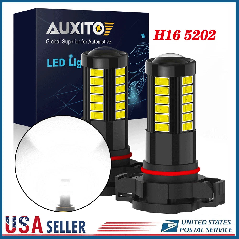 2Pcs H16 5202 LED Fog/Driving Bulbs for