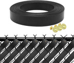 Chain Link Fence Privacy Slats Tape with Brass Fasteners, Black, 1.8" x 250'