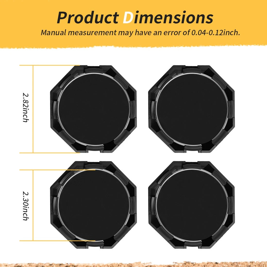Set of 4 Matte Black Hub Caps for Polaris Sportsman 570 (2015–2025) 5451374-458