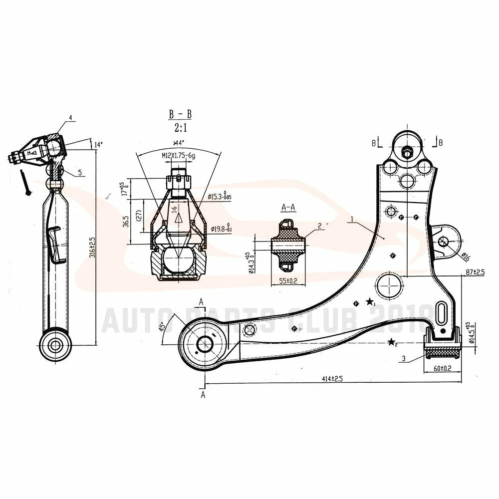 Front Lower Control Arm and Ball Joint Assembly for Buick Century (1997–2005)
