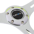 NRG 35cm Neon Yellow Wood Grain Grip Steering Wheel for Universal (2010–2023)
