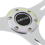 NRG 35cm Neon Yellow Wood Grain Grip Steering Wheel for Universal (2010–2023)