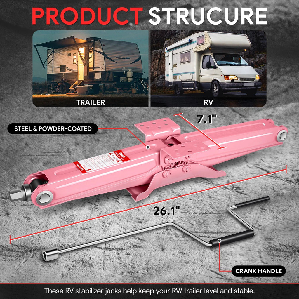 24in Lift Steel Scissor Car Jack for RV Trailer (5000lbs Capacity)