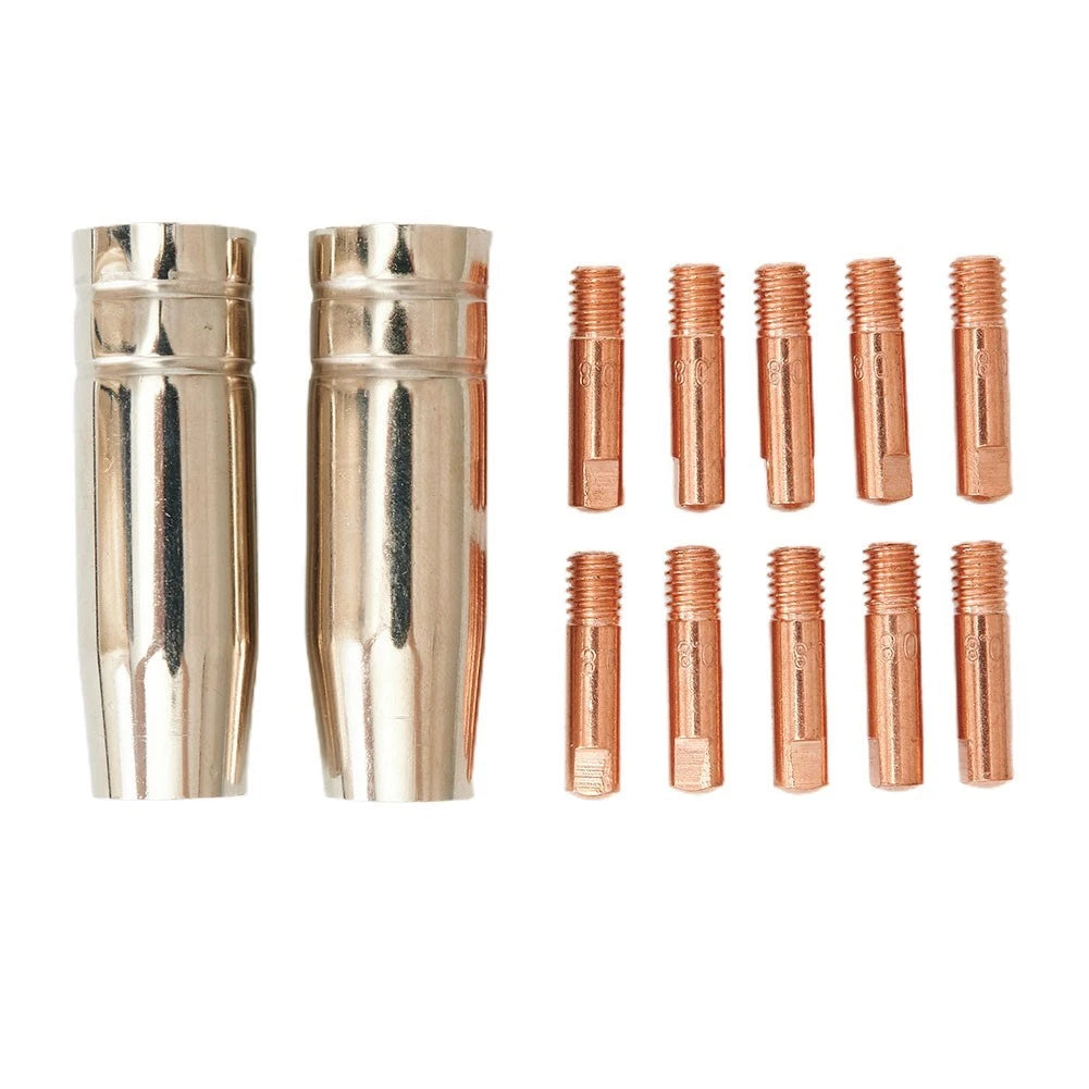 2 Shroud & 10 MB15 Welding Contact Tips for MIG Welder Torch (0.8mm)