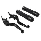 Folding Black Brake Clutch Lever Grip Set for Yamaha MT-15 XSR155 (2018-2023)