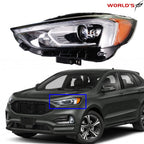 Full LED Driver Left Headlight for Ford Edge (2019–2021) Black Housing