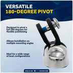 2X Bimini Top Hardware Swivel Deck Hinge for Universal Applications
