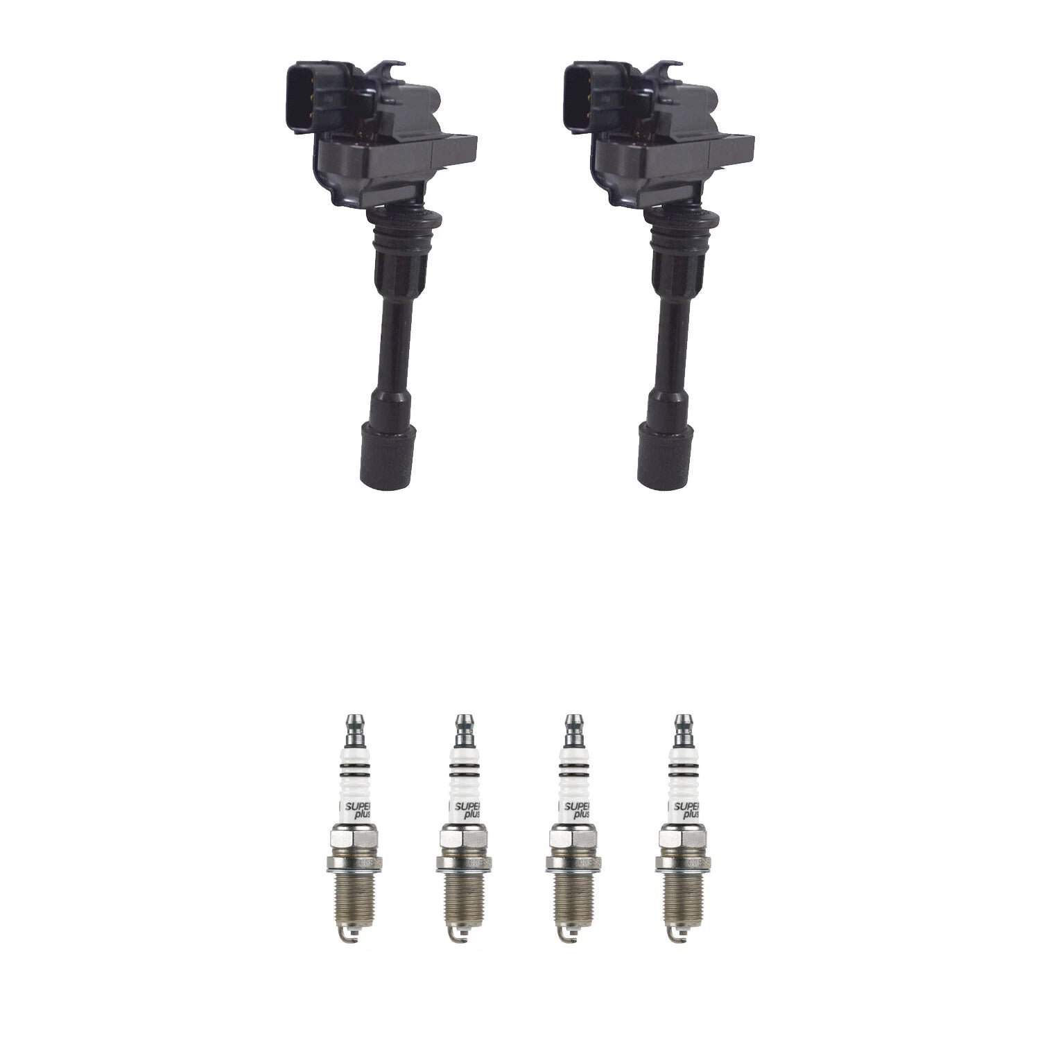 Set of 2 Ignition Coils & 4 Spark Plugs for Mazda Protege 2.0 (2001–2003)