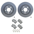 Set of 4 Hella Rear Rotors & Akebono EURO Ceramic Brake Pads for Golf Jetta TT Quattro