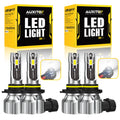 4X AUXITO 9005 9006 Combo LED Headlight Bulbs 6500K for