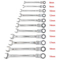 12-Pc Flexible Ratcheting Wrench Set for Metric Combination Spanner (8-19mm)