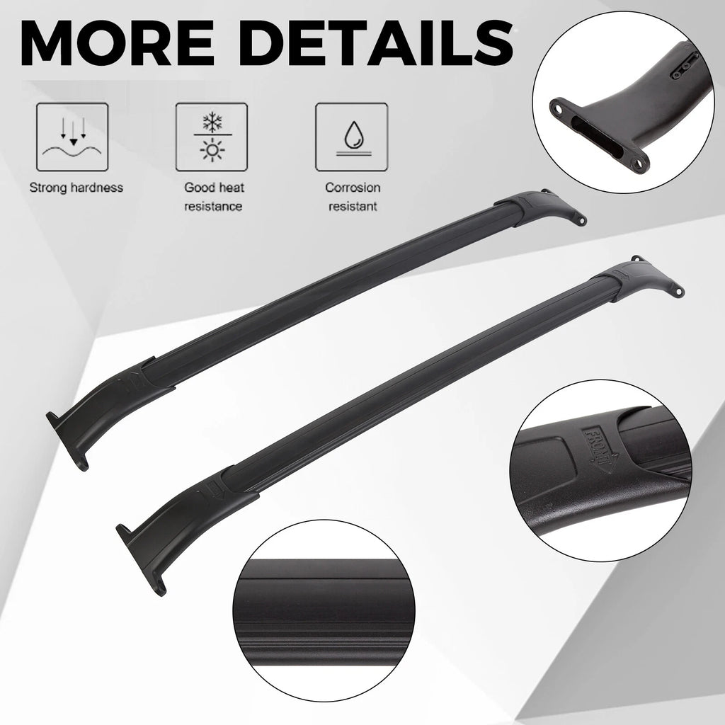 Set of 2 Black Roof Rack Cross Bars for Chevy Tahoe/Suburban GMC Yukon XL (2015–2020)