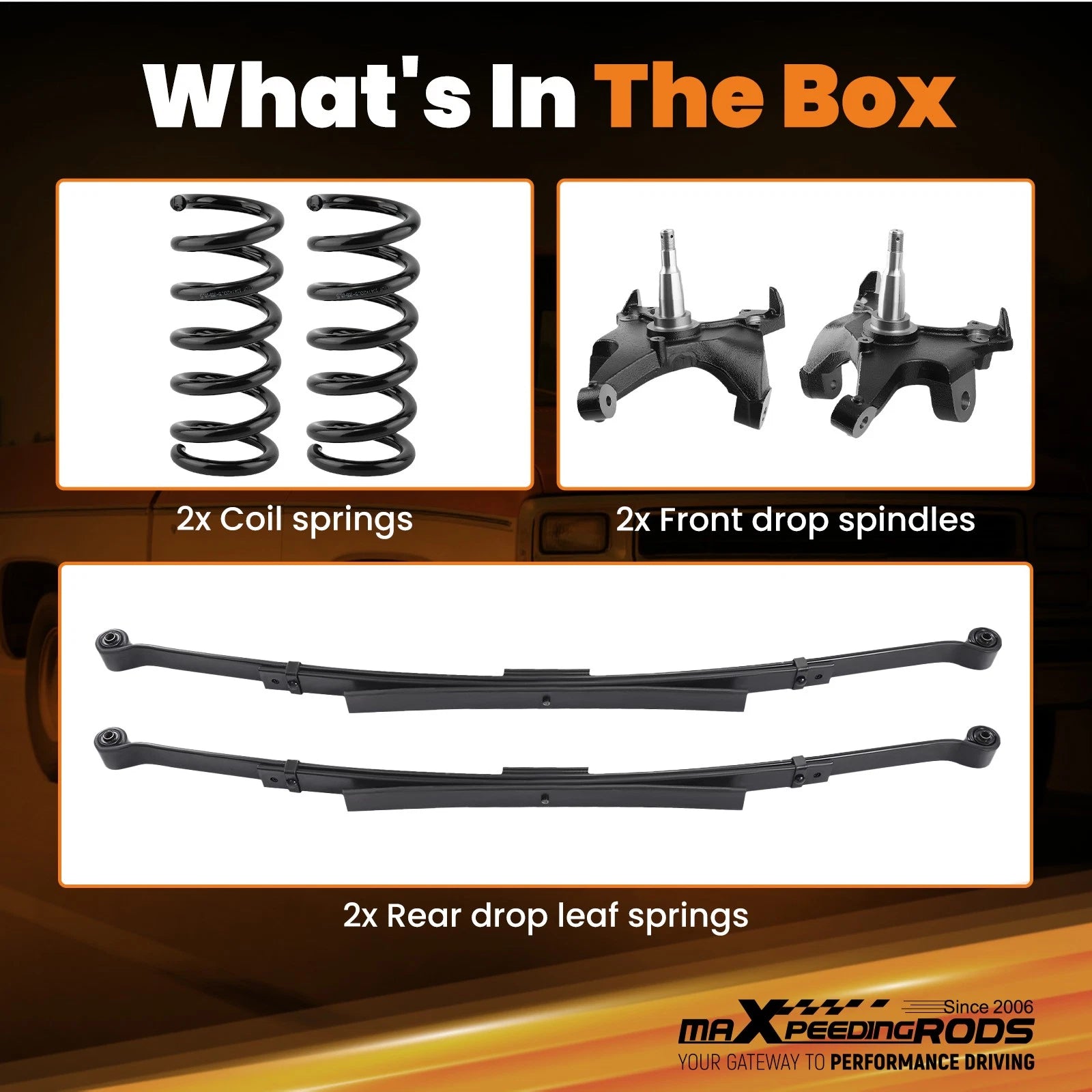 5" Front 4" Rear Drop Suspension Kit for Chevy GMC C1500 (1988-1998)