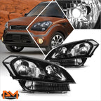 Headlight Assembly for Kia Soul (2012–2013) AM Factory Style Black Housing