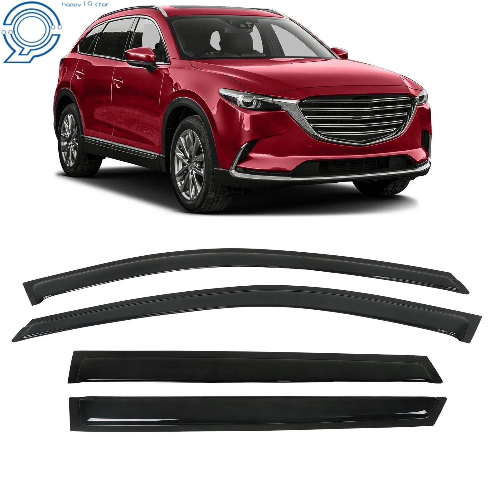 Set of 4 Window Visors for Mazda CX-9 (2016–2021)