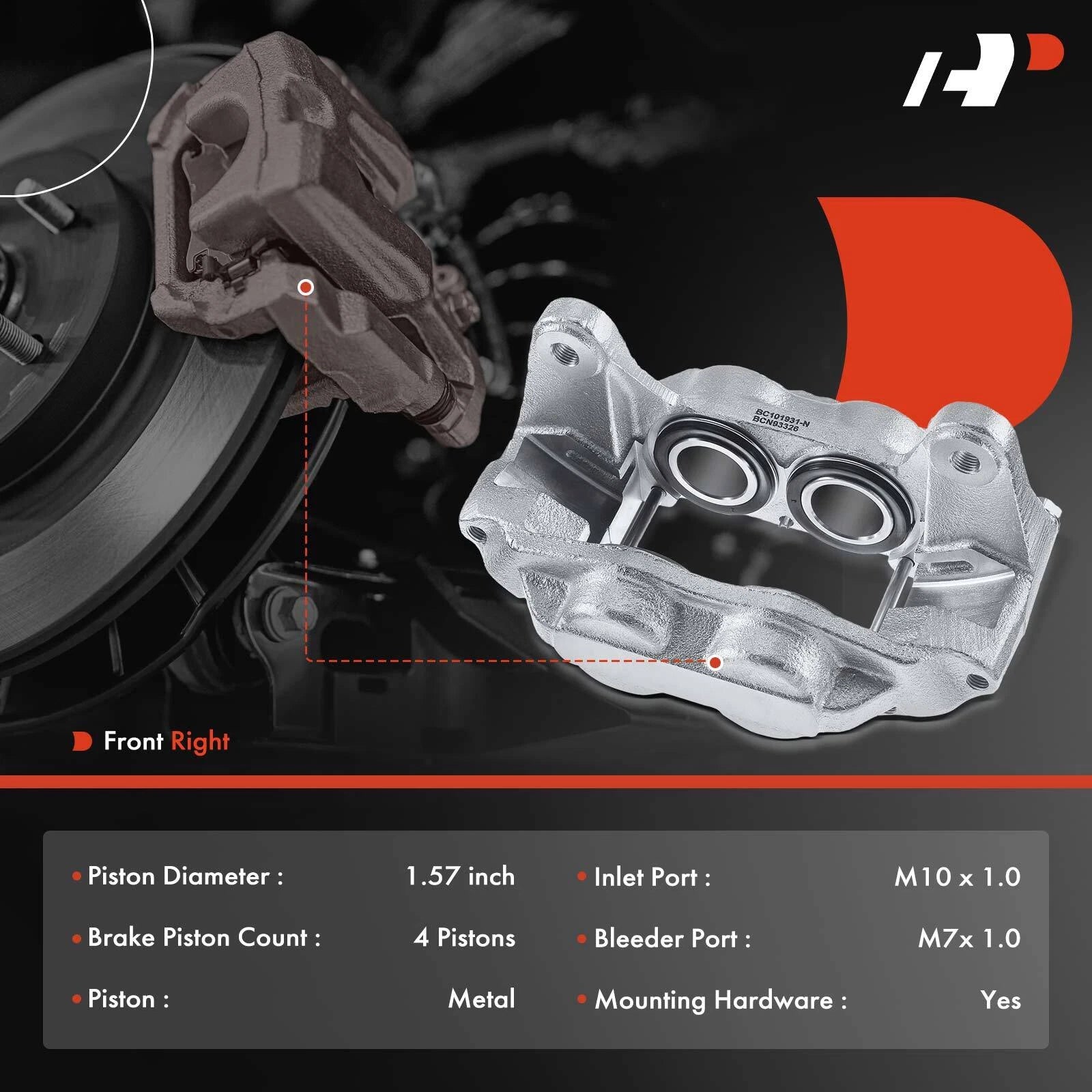 Front Right Brake Caliper for Subaru Impreza WRX TR (2006-2007)