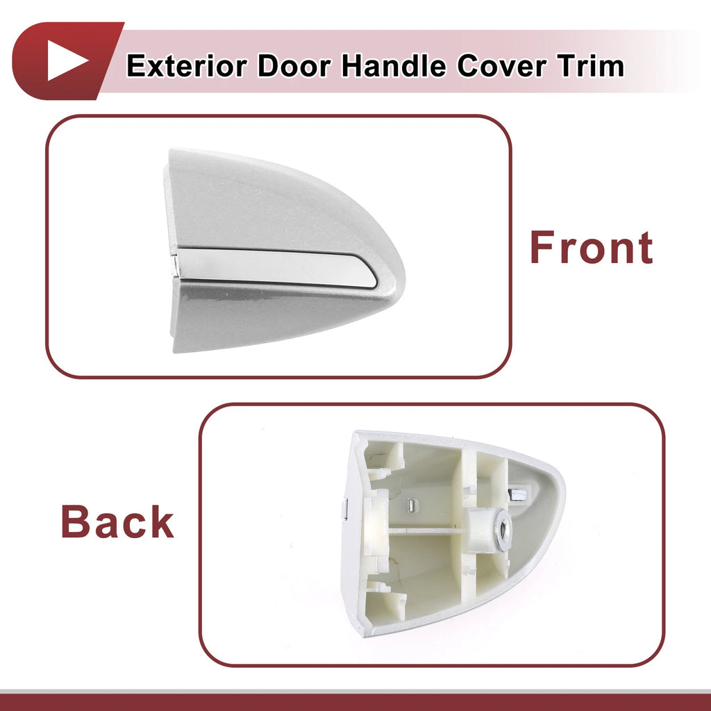 Exterior Door Handle Cover Trim for Toyota Corolla (2014–2018) Silver Tone