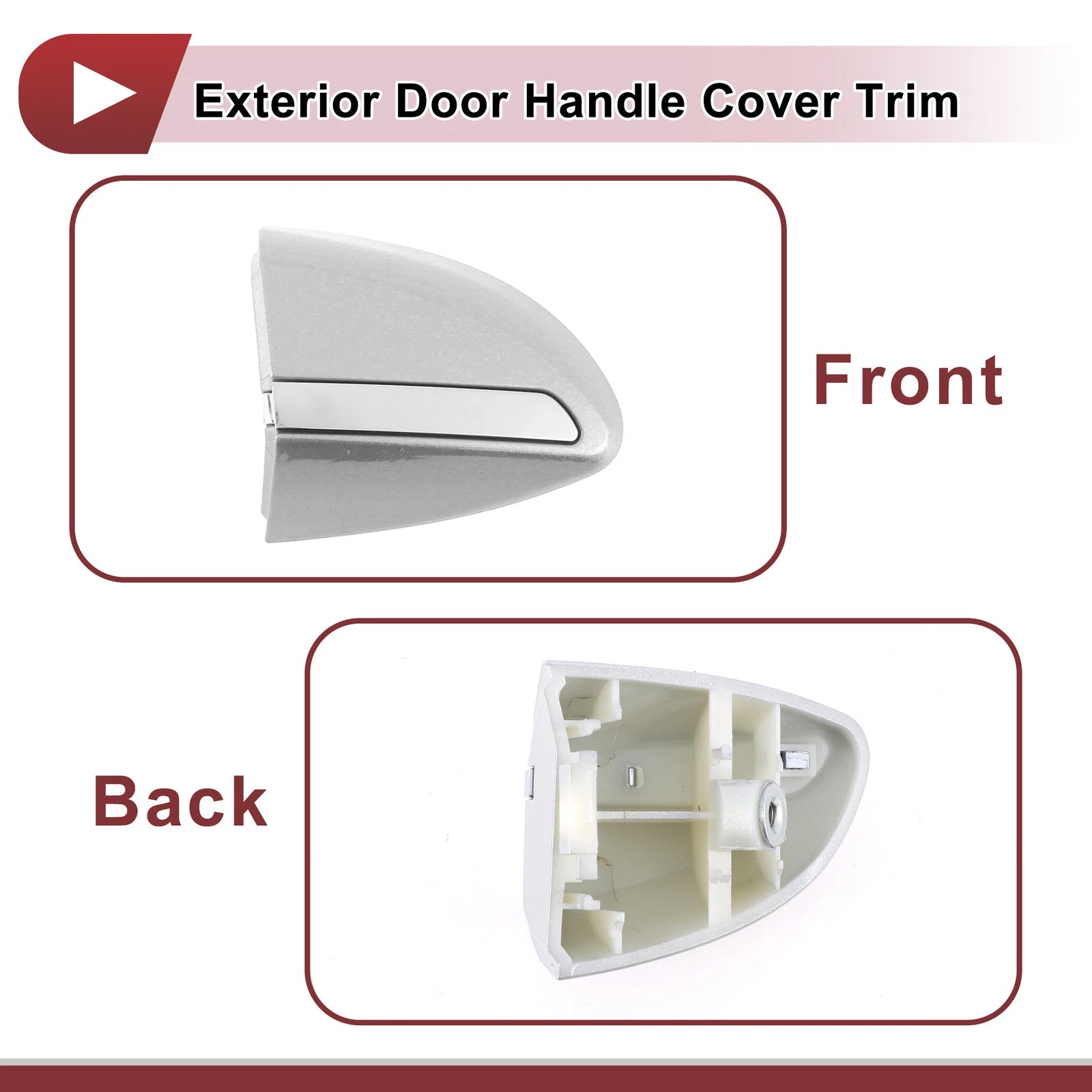 Exterior Door Handle Cover Trim for Toyota Corolla (2014–2018) Silver Tone