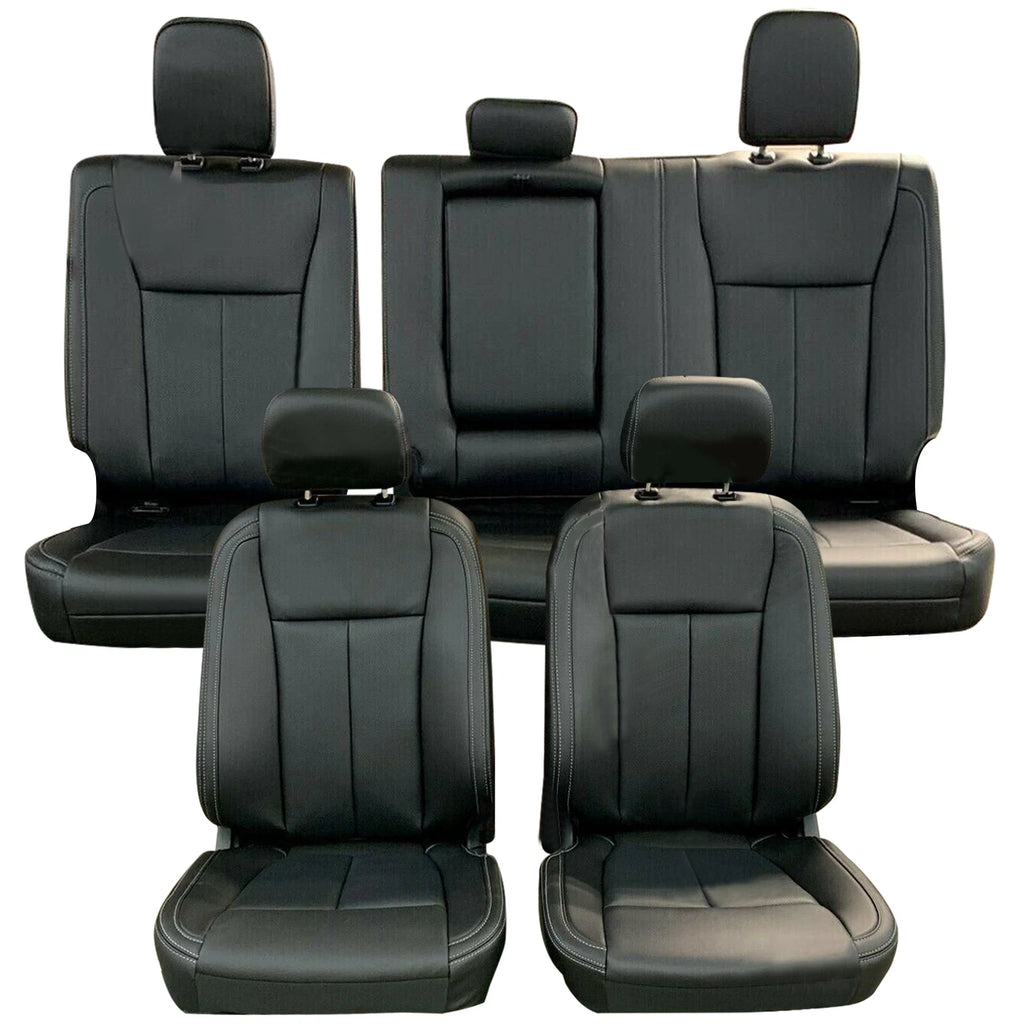 Full Set Seat Covers for Ford F150 Crew Cab (2015–2022) Leather with Armrest