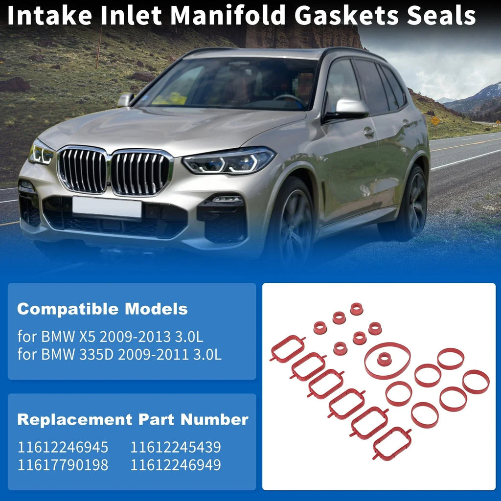 Intake Inlet Manifold 3.0L Gaskets Seals for BMW X5 (2009-2013)