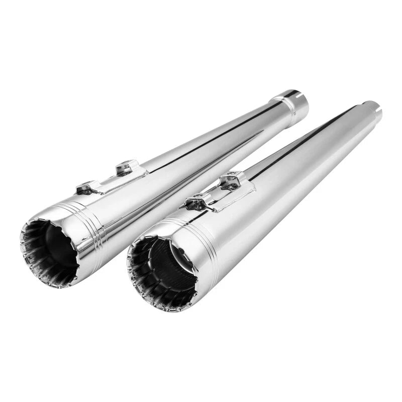 Chrome Dual Slip-On Mufflers for Harley Touring Models (2017–2023)