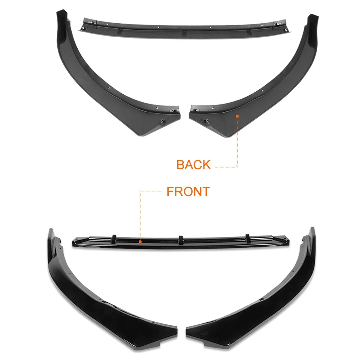 STP-Style Gloss Black Front Bumper Body Kit Lower Spoiler Lip for Optima (2011–2013)