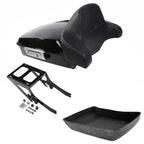 Black Chopped Trunk Backrest Mount Rack for Harley Softail Deluxe (2018-2025)