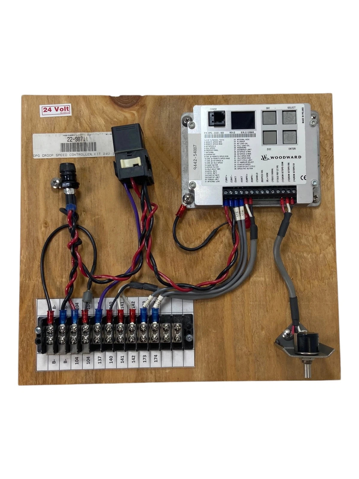 Droop Speed Controller Kit 24V for Northern Lights 22-98711 / Woodward DPG-2223-002