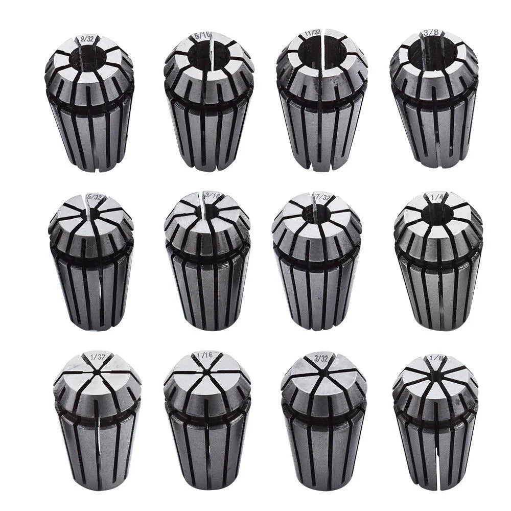 12Pcs ER16 Spring Collet Set for CNC Milling Lathe Tool Engraving