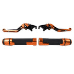 Folding Extendable Brake Clutch Levers for Kawasaki ZX14R (2006–2023) - Orange