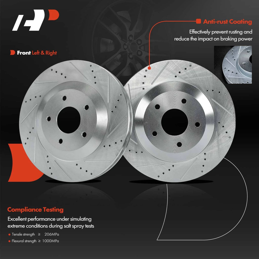 Front Drilled Brake Rotors & Ceramic Pads for Chevy Corvette (2005-2013)