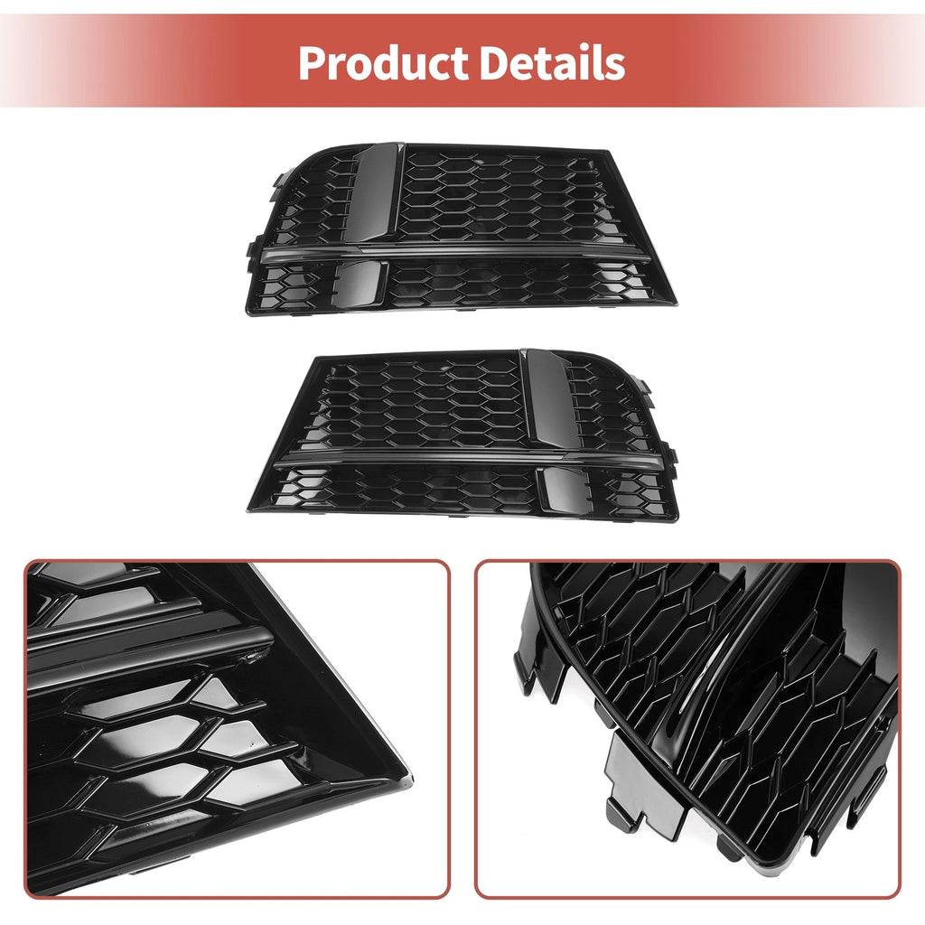 1 Pair Front Fog Light Grill for Audi A3 (2013–2020) No. 8V3807681ABESM/8V3807682NESM