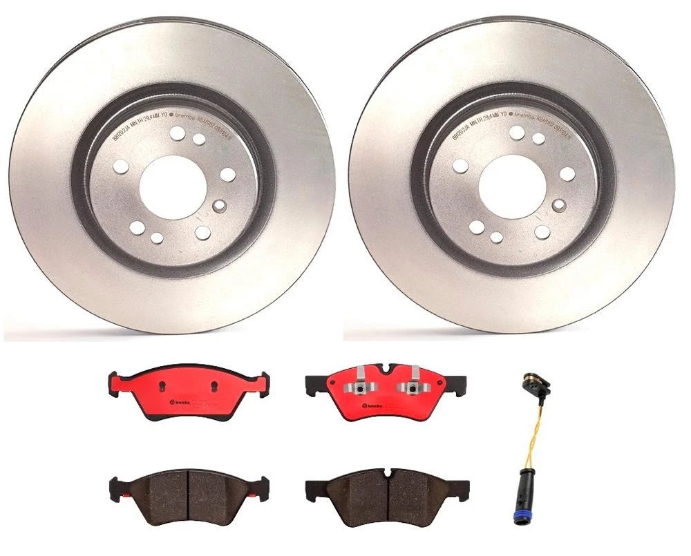 Brembo Front Brake Disc Rotors & Ceramic Pads with Sensor Kit for Mercedes W251 (2006–2015)