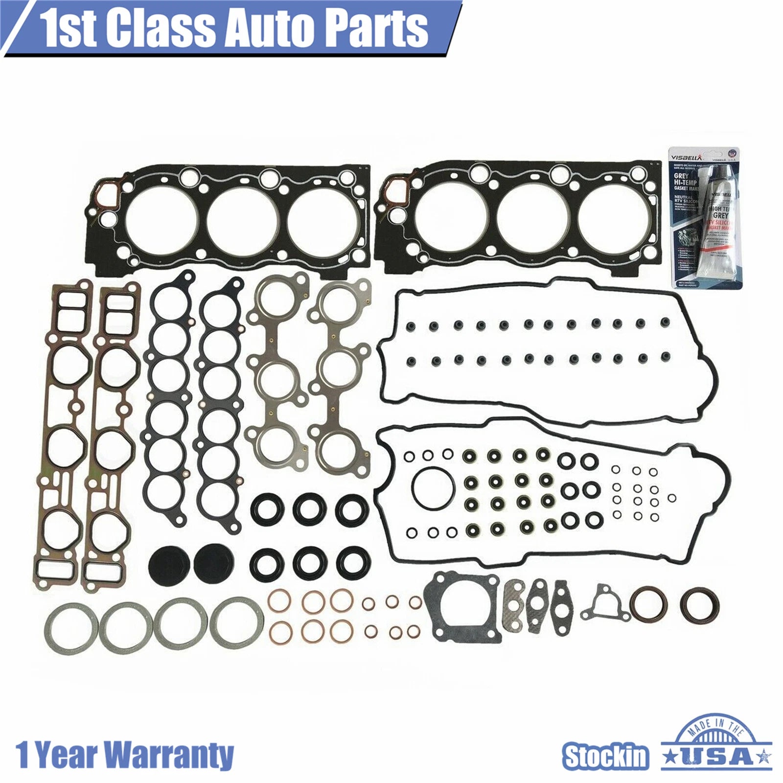 Front Head Gasket Set & Timing Belt Kit for Toyota Tundra Tacoma 4Runner (1995–2004)