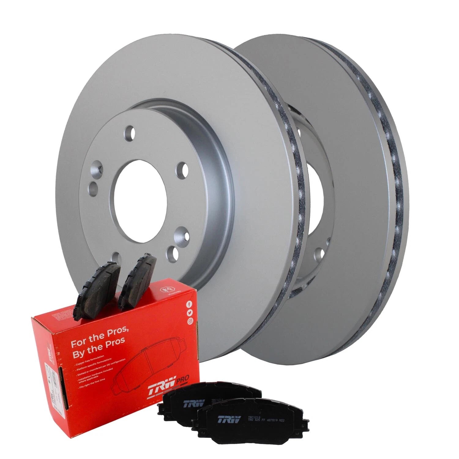 Front Brake Kit 280mm Rotors TRW Ceramic Pads for Elantra Veloster Forte Koup (2011–2019)