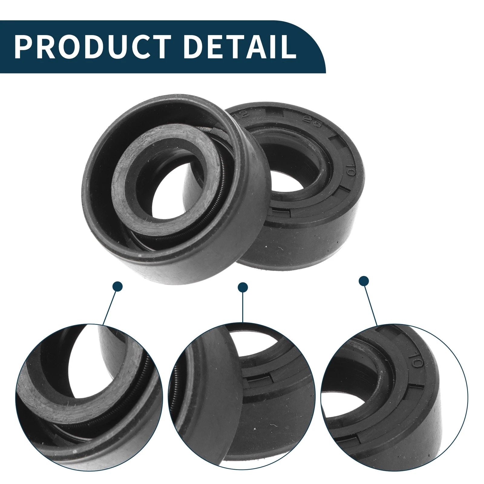 Set of 5 Oil Seal Ring NBR Rubber 12x25x10mm for Various Models 