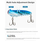 Multi Color Hard Bait Metal Vibration Lure 46cm for Bass Perch (N/A)