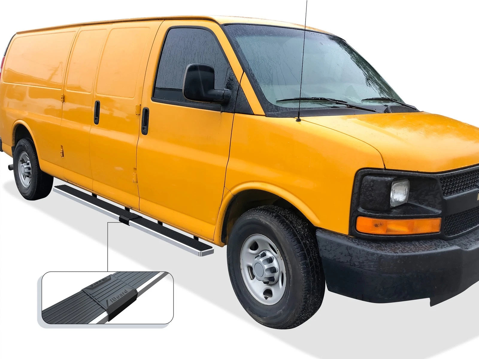 6-Inch Silver Running Boards for Chevy Express GMC Savana (2003-2026)