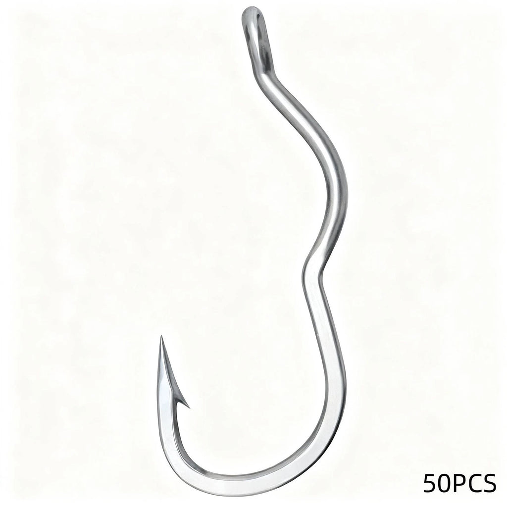 50pcs Silver Fishing Hooks for Pond and Reservoir Use