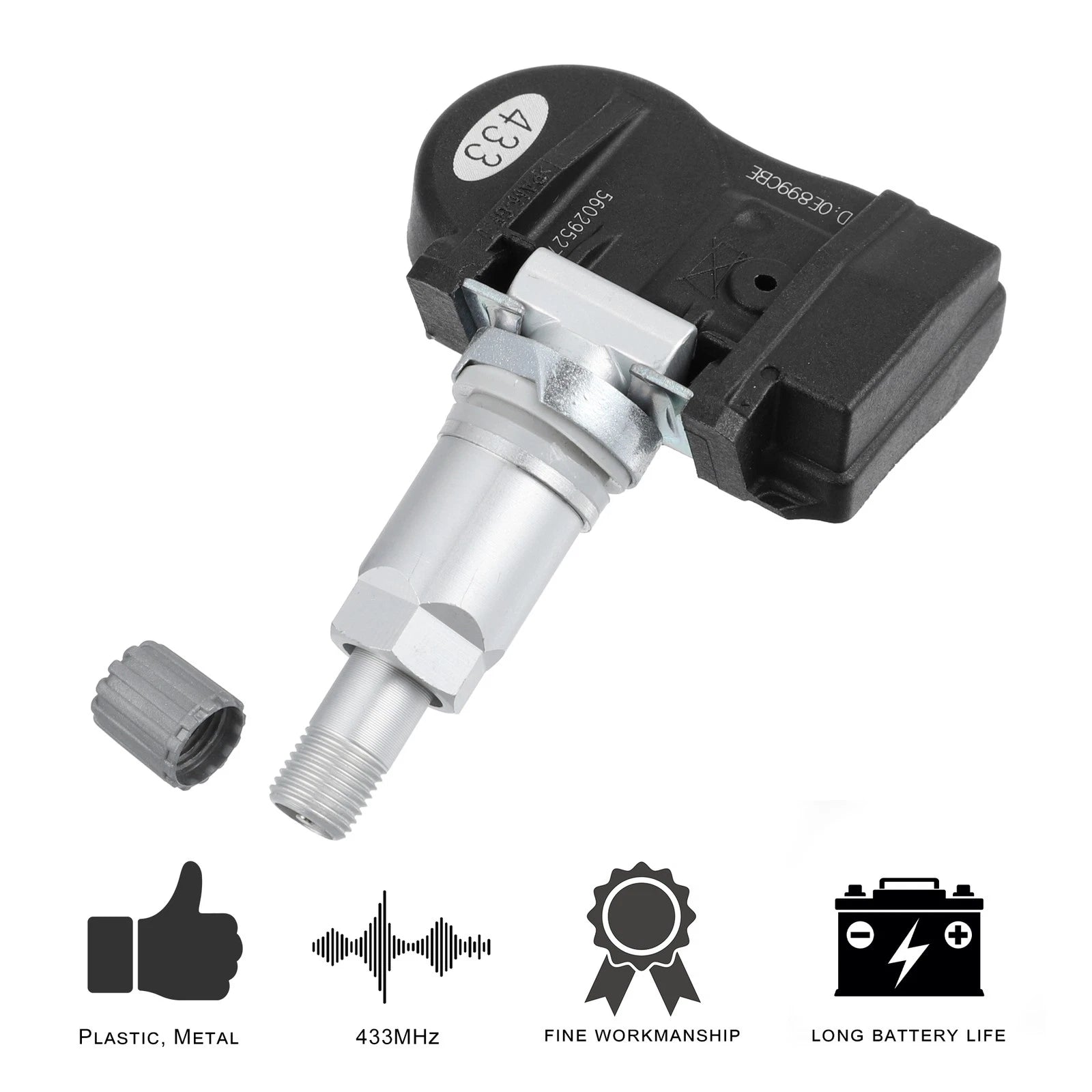 Set of 4 Tire Pressure Sensors 56029527AA 433MHz for Dodge Grand Caravan (2009–2010)