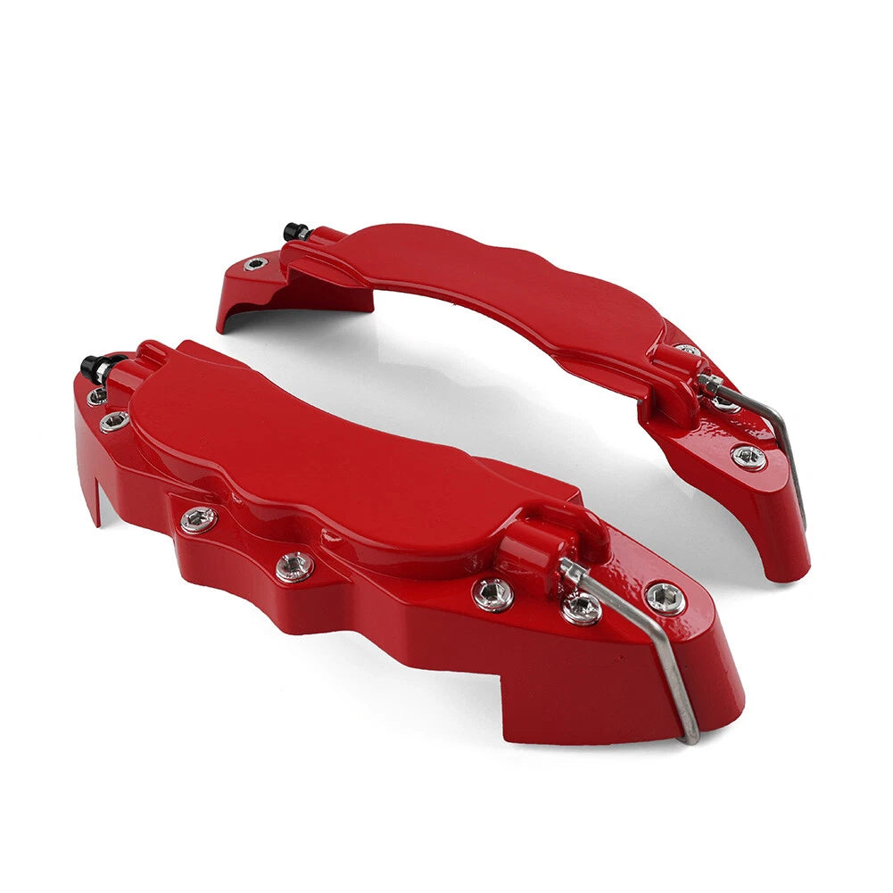 Set of 2 Metal Style Disc Brake Caliper Covers for Universal Fit