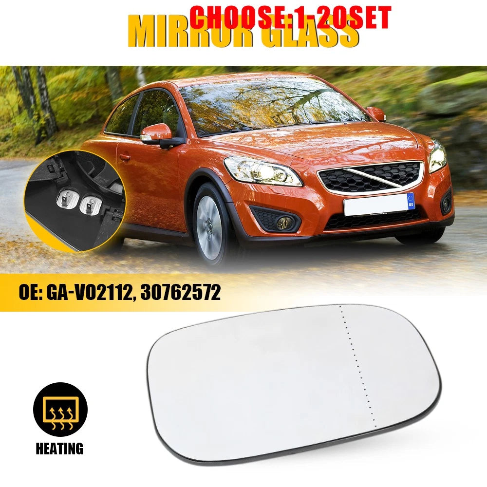 Right Side Heated Mirror Glass for Volvo S80/S40 (2007–2011) C30/C70 (2007–2012)