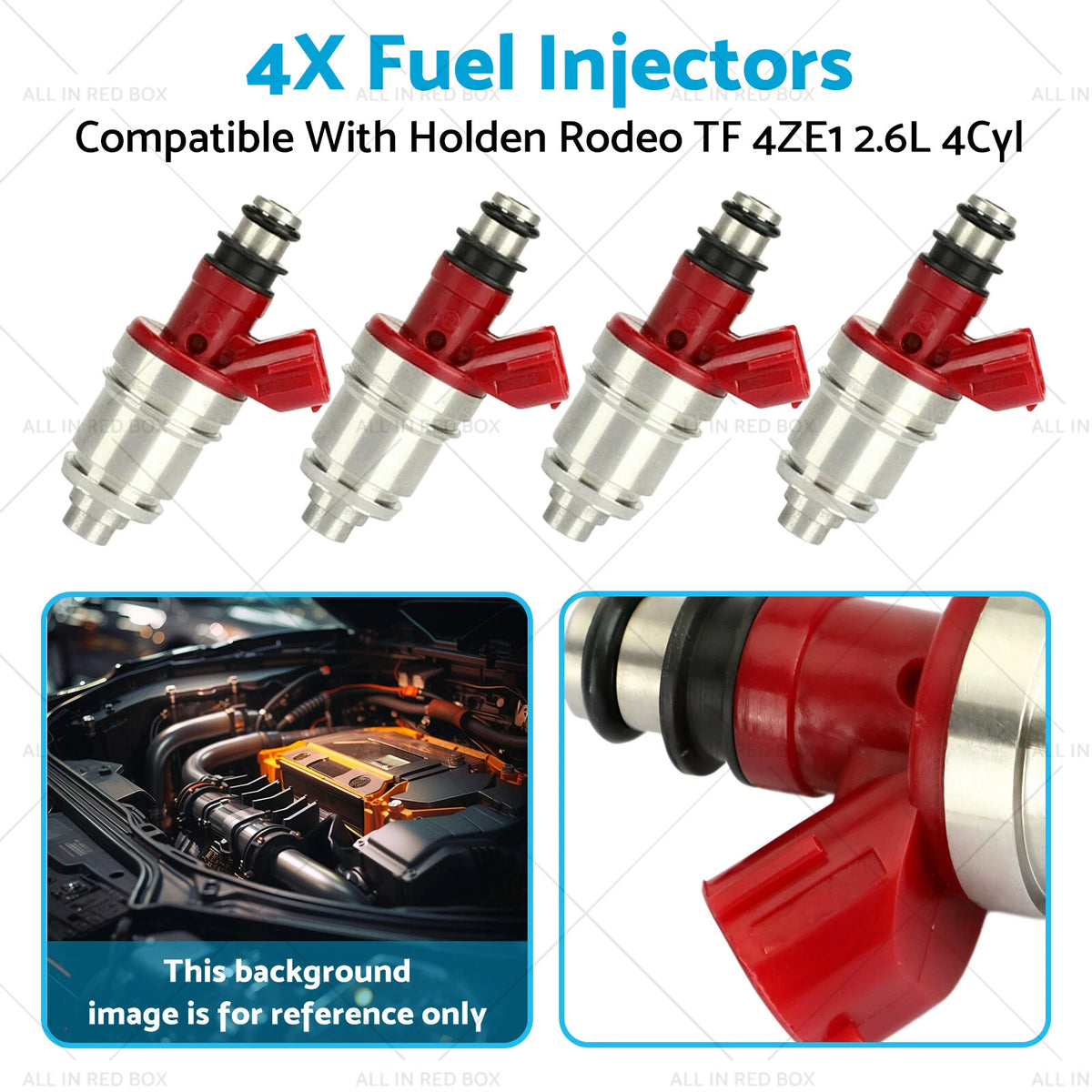 Set of 4 Fuel Injectors for Holden Rodeo 4ZE1 2.6L (1994–1998)