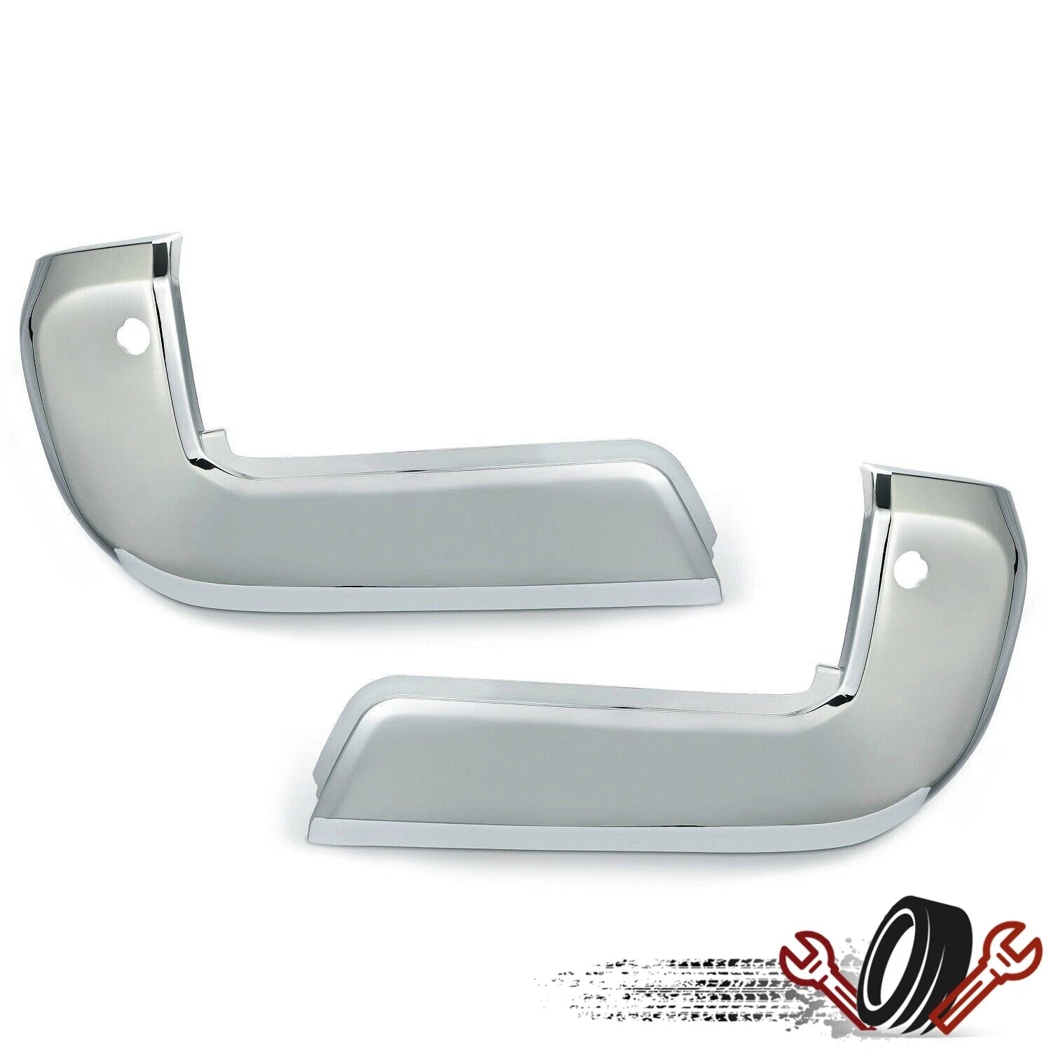 Set of 2 Chrome Rear Bumper End Caps for Toyota Tacoma (2016–2023)