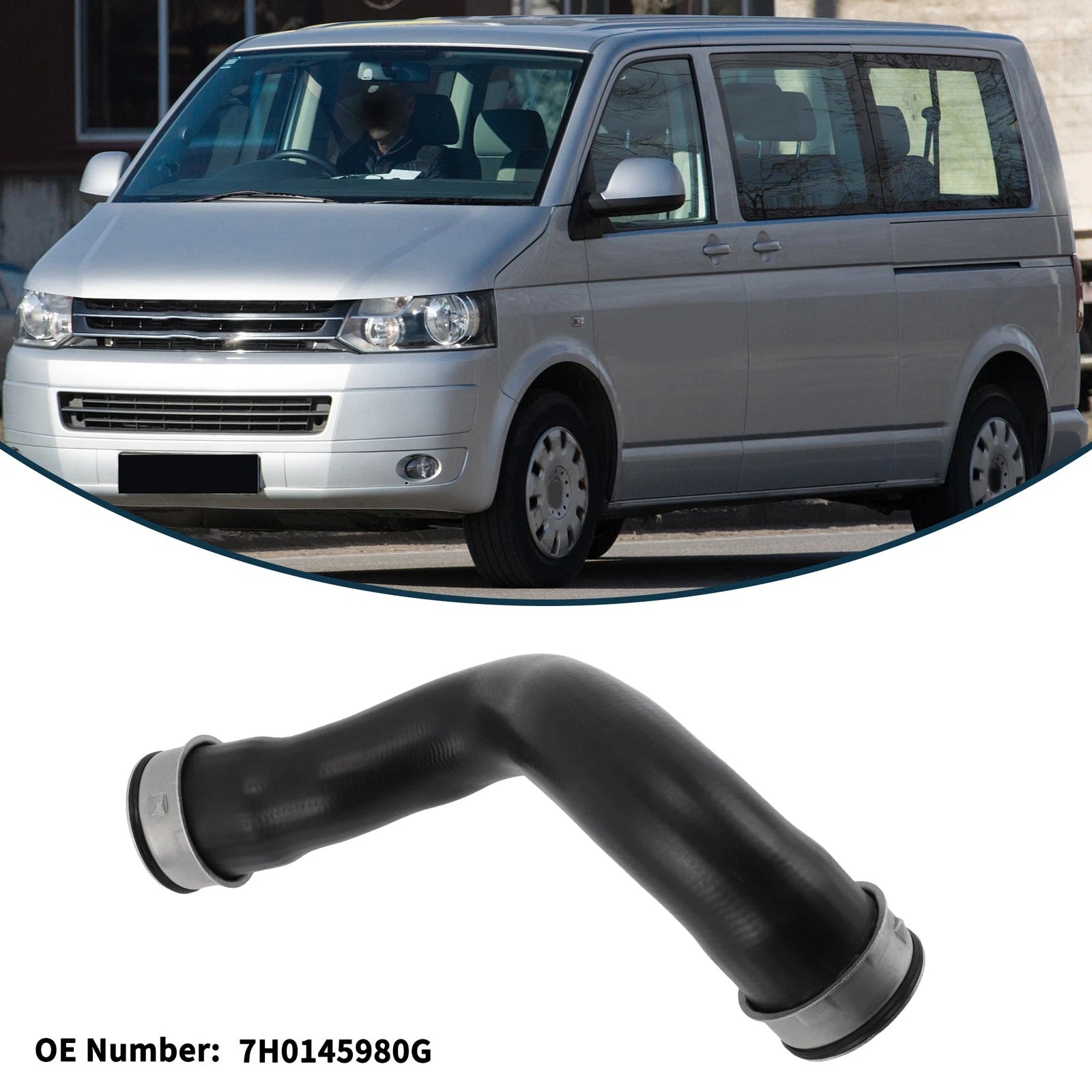 Radiator Hose for Volkswagen Transporter T5 (2003–2009) No. 7H0145980G Rubber