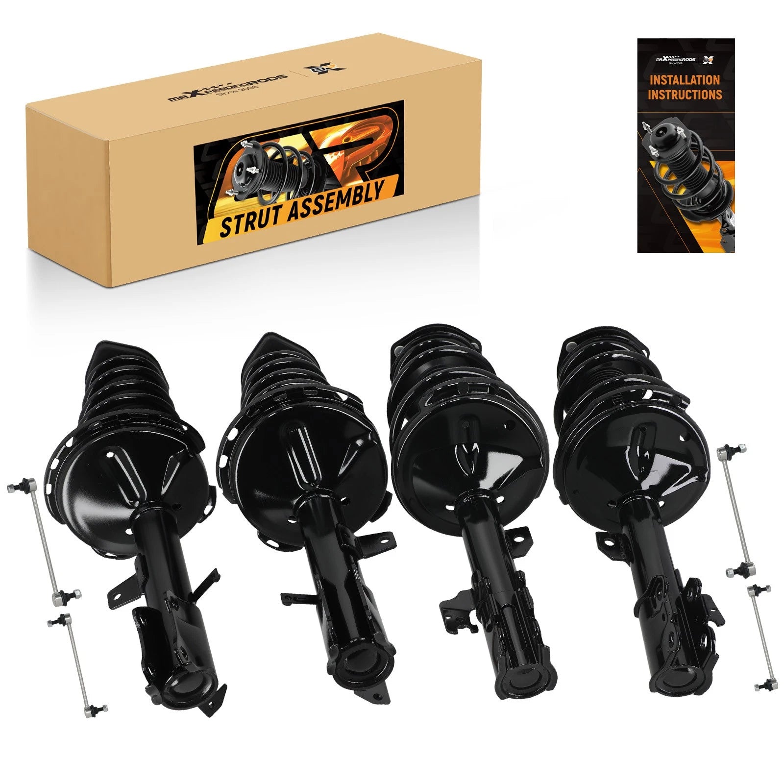 Set of 8 Struts and Sway Bars for Toyota Highlander, Lexus RX330, RX350, RX400h