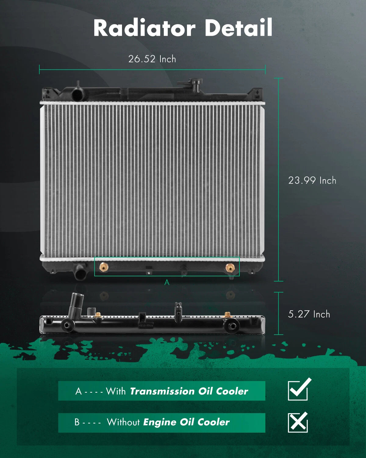 Aluminum Radiator for Suzuki Grand Vitara 2.5L V6 (2000–2005) 2430